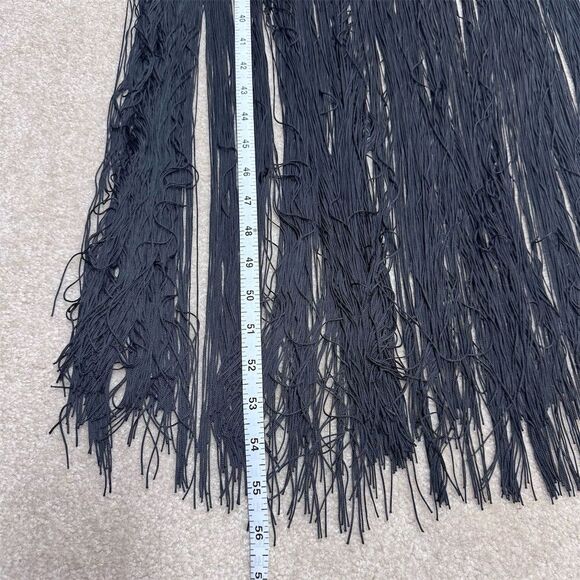 NWT Simon Miller Women's Black Zodiac Draped Fringe Gown Size 6 Maxi Dress - Picture 10 of 10